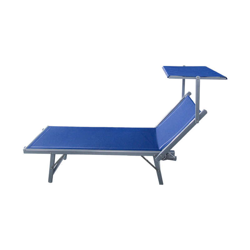 Aluminium pliant plage soleil coucher le lit de plage avec toit