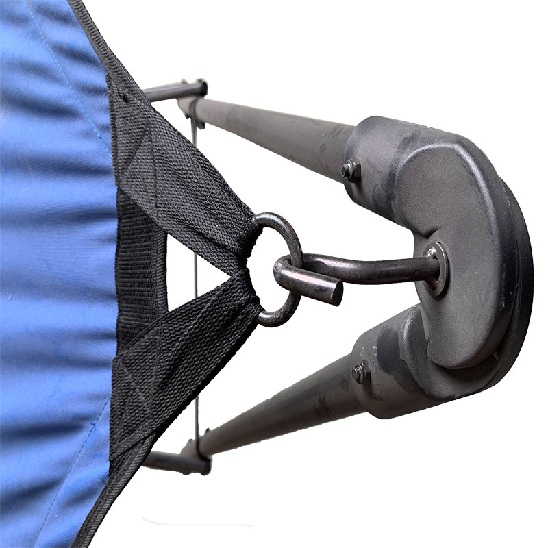 Salon de hamac pliant portable support de cadre en acier de lit avec sac de transport bleu
