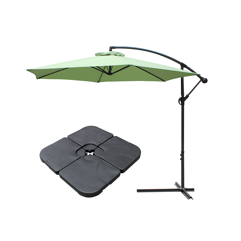 Patio extérieur 10 'suspension du parapluie de soleil avec base de croix