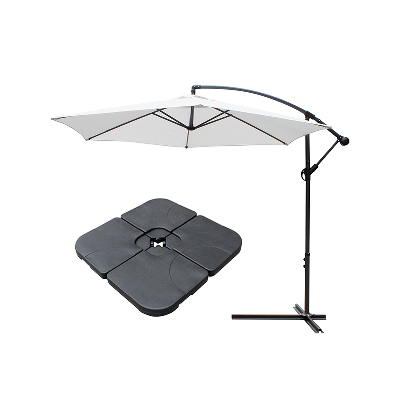 Patio extérieur 10 'suspension du parapluie de soleil avec base de croix